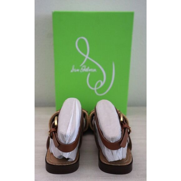 Sam Edelman Women's Sz 8.5M Brown Raffia Leather Ilsie Strappy Flat Sandals - Picture 2 of 10